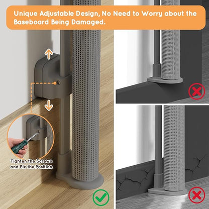 Retractable Baby Gate for Stairs, 71" Wide Mesh Pet Gate, Automatic Tension, One-Hand Operation, 38" Tall Baby Gates for Doorways, Hallways, Deck, Indoor Outdoor, Safe, Easy to Fit, Gray