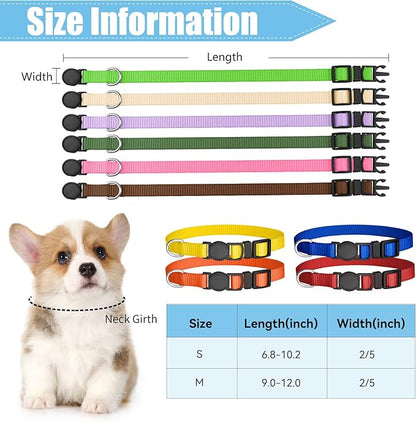 16 PCS Puppy Collars, Safety Buckle Collars for Litter Nylon Adjustable Puppy Collars for Small Puppies, Breakaway Whelping Collars Pet Supplies,Stuff,Accessories(S)