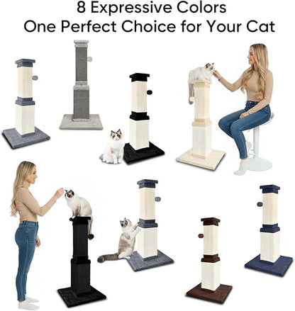 AGYM Cat Scratching Post, 32 Inch Cat Scratching Posts for Large Cats, Scratching Posts for Indoor Cats Adults, Cat Scratch Post with Nature Sisal, Deep Gray