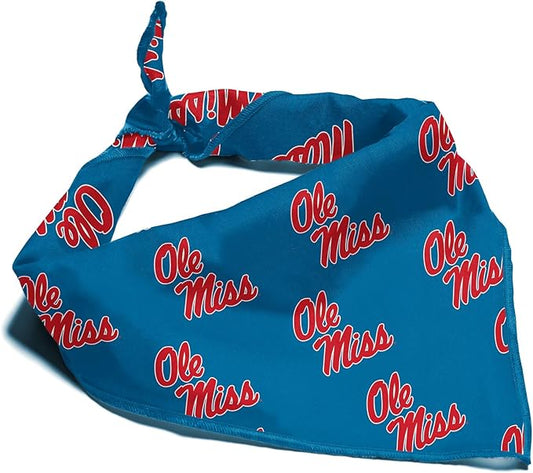 Ole Miss Rebels Officially Licensed Bandana for Dogs and Cats | Fits Pets Great Gift Idea | Easy-to-Tie (Large, 28")