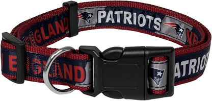 NFL PET Collar New England Patriots Dog Collar, Large Football Team Collar for Dogs & Cats. A Shiny & Colorful Cat Collar & Dog Collar Licensed by The NFL