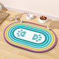 Cat Food Mat 24''x16'', Absorbent Cat Mats for Food and Water, Non-Slip Rubber Mat for Cats Bowls, Easy Store Pet Food Placemat, Mats for Under Cats Food Bowls, Fit with Kitchen, Living Room, Blue Paw