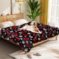 Dog Blankets for Large Dogs, 80"x60" Blanket Washable, Fuzzy Soft Pet Mat Throw Cover for Kennel Crate Bed, Cute Paw Pattern, Cat Blanket, Gifts Medium Small Pet Essentials, Black Red