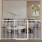 Fairy Baby 38" Extra Tall Baby Gate for Stairs, 76.4"-81.8" Extra Wide Large Pet Gate for Doorways, Metal Pressure Mounted Auto Close Safety Child Dog Gate Indoor for Toddler Kids or Pets, White
