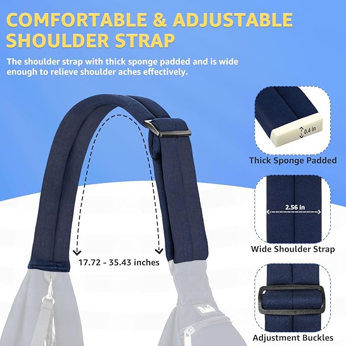 SlowTon Dog Carrier Sling - Thick Padded Shoulder Strap Adjustable Dog Carriers for Small Dogs, Puppy Carrier Purse for Pet Cat with Front Zipper Pocket Safety Belt Machine Washable (Navy Knitted, S)
