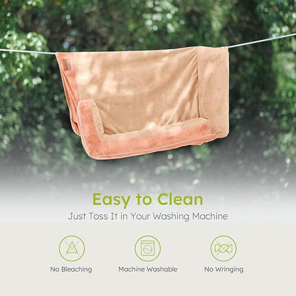 Dog Beds for Large Dogs, Orthopedic Dog Bed with Cooling Gel Memory Foam, Waterproof Large Pet Bed with Removable Washable Cover, 36" Pet Sofa Couch Dutch Velvet with Bone Toy, Peach Pink