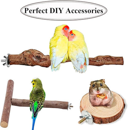 12 Sets Bird Cage Screws Bird Perch Stand Platform Accessories 24 Washers 12 Screws 12 Wing Nuts Hardware for Fixing Bird Playground Perch Food Bowls Feeder Breeding Box
