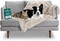 FurHaven Waterproof Throw Blanket for Dogs & Indoor Cats, Reversible Protective Pet Blanket, Large, Long Faux Fur & Velvet, Driftwood