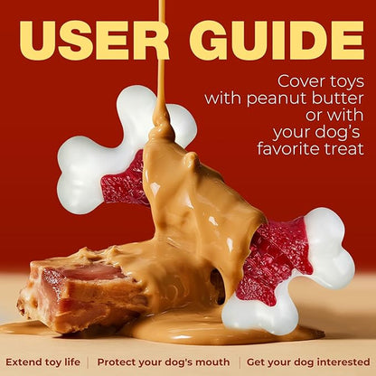 Tough Dog Toys for Aggressive Chewers Large Breed - 8'' Beef Flavor Indestructible Nylon Dog Chew Toys for Large Dogs, Heavy Duty Dog Bone Keep Busy, Teething Dental Care Toy Dog Birthday Gift