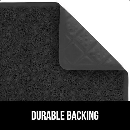 GORILLA GRIP Cat Litter Box Mat, Water Resistant, US Designed Kitty Litter Trapping Mats, Easy to Clean, Scatter Control, Less Mess and Clean Floors, Kitten Supplies for Indoor Cats 24x17 Black 2 Pack