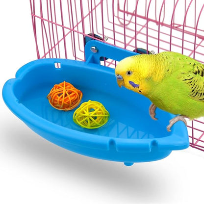 Mygeromon Bird Bath for Cage-Small Tub Bowl for Hang Inside Cage Birdbath Shower for Parrot/Parakeets/Cockatiels/Canary/Budgerigar (Blue)