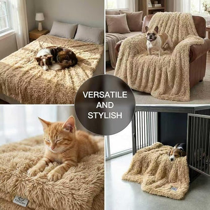 PJYuCien Dog Blankets for Small Dogs Washable - Fluffy Fuzzy Cat Blanket for Couch, Puppy Throw for Furniture with Polyester Fleece, Super Soft Plush for Pet Kitten Doggy, Brown, 24" x 32"