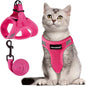 FAYOGOO Cat Harness, Cat Leash and Harness Set for Walking Escape Proof, Harness for Small Cats/Small Dogs, Large Kitten/Puppy Harness and Leash, Harness for Cats S-XXL(Pink, X-Large)