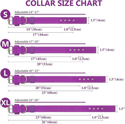 Heavy Duty Tactical Dog Collar - 1.5" Width Military Durable Thick Nylon with Adjustable Metal D Ring & Buckle Working Training K9 Collar for Medium Large Dogs (XL(23"-26"), Purple)
