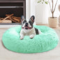JOLLYVOGUE Calming Dog Bed Large Size Dog, Anti-Anxiety Donut Large Pet Bed, 36 inches Fluffy Faux Fur Round Cat Bed, Fits up to 75 lbs Pets (Mint Green)