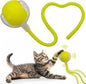 Interactive Cat Dog Toy Ball: Indoor Small Automatic Moving Smart Rolling Fun Pet Game with Led Light and String Tail for Motion Activated, Cute Kitten Puppy Present, Exercise Wheel Supplies (Yellow)