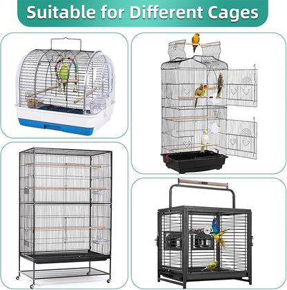 Bird Cage Seed Catcher, Seed Catcher Guard Net Cover, Parrot Nylon Mesh Net Cover, Universal Soft Airy Cage Net Stretchy Skirt for Round Square Cages (Solid-White, 15.7" x87")