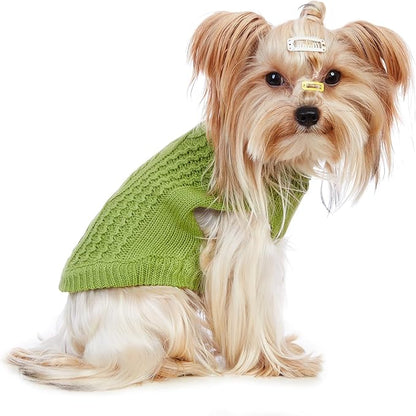Stretchy Cat Sweater - 17 Colors & 6 Sizes | Snug Winter-Ready Knit for Boy/Girl Cats & Kittens(Green, X-Small)