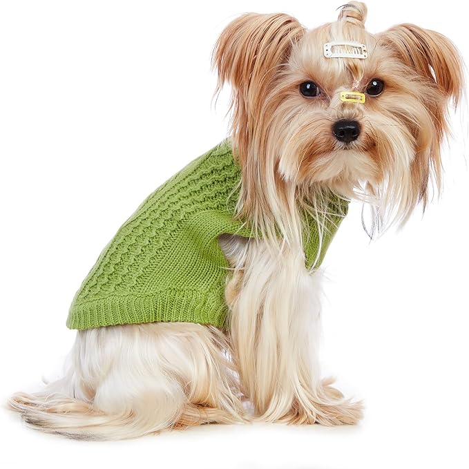 Stretchy Cat Sweater - 17 Colors & 6 Sizes | Snug Winter-Ready Knit for Boy/Girl Cats & Kittens(Green, Small)