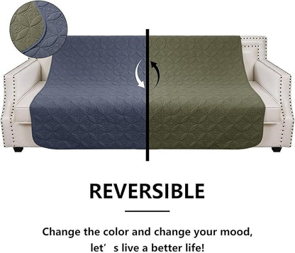 Waterproof Dog Blanket, 82x102 inches Pet Couch Covers for Sofa, Bed Furniture Protector from Dogs Washable and Reversible-Blue+Green