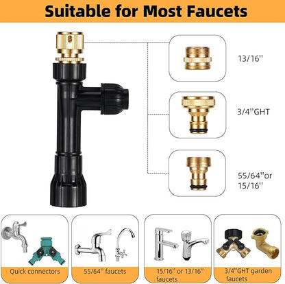 DXOPHIEX Gravel Vacuum for Aquarium Fish Tank Siphon Aquarium Water Changer with Three Metal Faucet Adapter and Long Hose 50 Feet