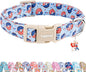 Faygarsle Patriotic Dog Collar, 4th of July Design, American Flag Pattern, Light Blue Summer Design for Small Medium Large Dogs L