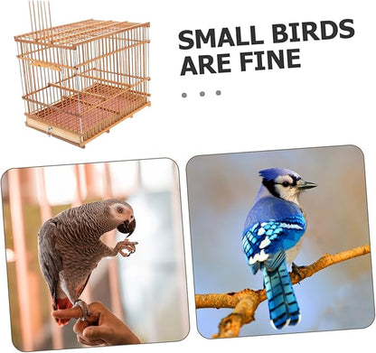 Hemoton Portable Lightweight Bamboo Bird Cage for Small Parrots Eco-Friendly Handwoven Bird Carrier with Unique Design for Travel and Outdoor Use