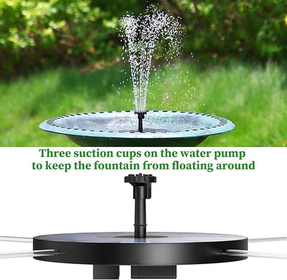 AISITIN 2.5W Solar Bird Bath Fountain Pump, Solar Fountain for Bird Bath with 6 Nozzles, 6.7" Solar Powered Water Pump for Garden, Ponds, Pool, Fish Tank, Aquarium and Outdoor