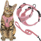 Voyager Escape-Proof Step-in Lock Cat Harness & 5ft Neoprene-Handle Leash Set All-Weather Mesh with Reflective Stitching for Small to Large Cats by Best Pet Supplies, Pink (327), XS