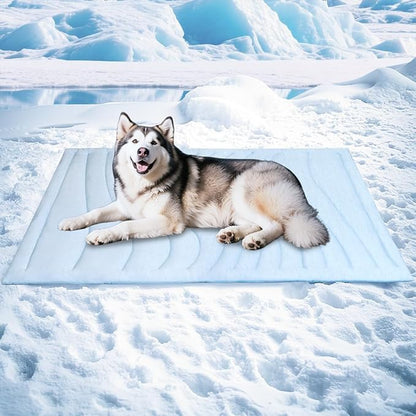 BECEMURU Dog Cooling Mat in Summer & Plush Warm Blanket in Winter, 2-Sided Reversible Dog Pad, 60"x40" Thickened Pet Bed for Crate, Kennel, Sofa - Machine Washable, Non-Gel, Durable