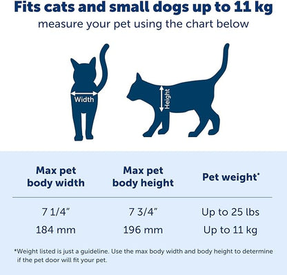PetSafe Big Cat Door - Multi-Pet Doorway, Locking Cat Door Made For Interior & Exterior Use, Suitable for Pets Up to 25 lb, Push-&-Turn 4-Way Lock for Extra Security – Soft Close Flap for Added Safety