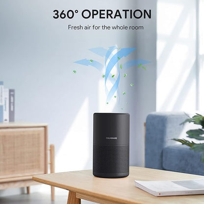 Air Purifiers for Bedroom, FULMINARE H13 True HEPA Air Filter, Quiet Air Cleaner With Night Light, Portable Small Air Purifier for Home, Office, Living Room Black