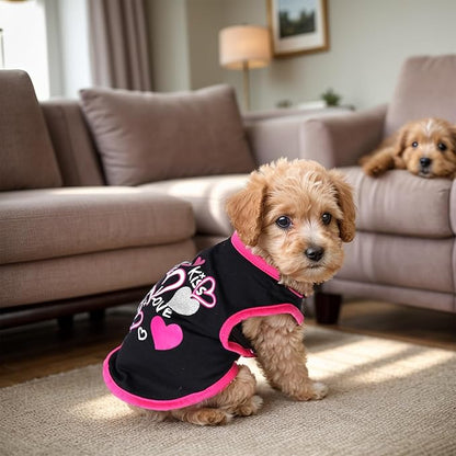 4 Pack Dog Shirts Summer Printed Puppy Clothes Cute Sleeveless Pet T Shirts Dog Clothes for Small Medium Dogs Cats Girl(XS)