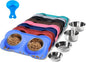 Hubulk Pet Dog Bowls 2 Stainless Steel Dog Bowl with No Spill Non-Skid Silicone Mat + Pet Food Scoop Water and Food Feeder Bowls for Feeding Small Medium Large Dogs Cats Puppies (Large, Blue)