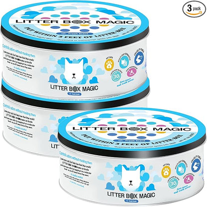 Cat Deodorizer Jar (16 Oz, Pack of 3) Fresh Scent - Air Freshener for Pet Smells from Litter Box - Odor Removing Litterbox Gel In A Jar - Odor Eliminator to Freshen Air