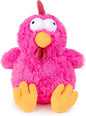Best Pet Supplies Interactive Squeaky Dog Chew Toy, Ideal Dog Toys for Chewers, Small, Medium & Large Dogs, and Fetch Lovers - Cluck (Fuchsia), Large