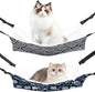 2 Pieces Cat Hammock for Cage Hanging Reversible, Soft Pet Cage Hammock with Adjustable Straps, Double Hammock Suitable for Cats, Puppy, Ferrets, and Small Animals (M, CAT) ﻿