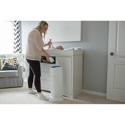 Diaper Genie Complete Pail (White) | Includes 3 Refills that hold up to 810 newborn-size diapers | Includes 1 Carbon Filter