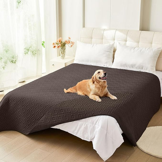 hyha Waterproof Dog Blanket, Soft Dog Bed Cover Pet Blankets, Waterproof Sofa Couch Cover for Dogs Washable, Reversible Pet Couch Covers for Sofa Furniture (82x102 Inch, Chocolate/Chocolate)