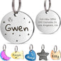 Anavia Small Size Dog Cat ID Tags, Small/XS Personalized Color Plated Stainless Steel Puppy Kitten Name Tags, Customized Engraved Nameplate Pet Collar Tag (Silver, Round)