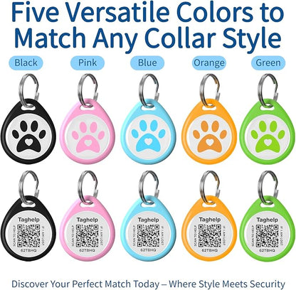Smart QR Code Pet ID Tag for Dogs & Cats – Anti-Lost Collar Tag with Online Profile, Instant Email Alert on Scan, No Subscription Fees, No App Required (Pink, for Dog - 1.2")