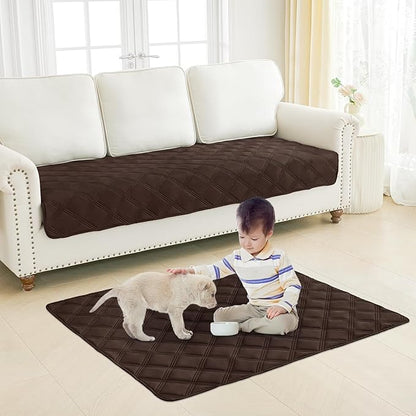 Smiry Waterproof Dog Bed Cover Blanket 40x80, Soft Reversible Pet Blanket, Washable Leakproof Cats Dogs Couch Cover for Sofa, Couch, Furniture, Chocolate/Chocolate