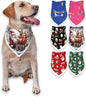 Christmas Dog Bandanas,Reflective Dog Bandana for Night Safety,Adjustable Santa Claus Dog Scarf Triangle Boy and Girl Pet Scarves for Medium Dogs,White,M