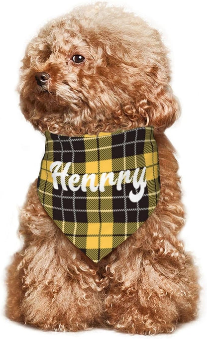 Custom Pet Scarf Personalized Dog Bandana with Name Personalized Add Your Text Bibs Triangle Head Scarfs Gift for Small Medium Large Dogs Cats Baby Puppy Pets Accessories