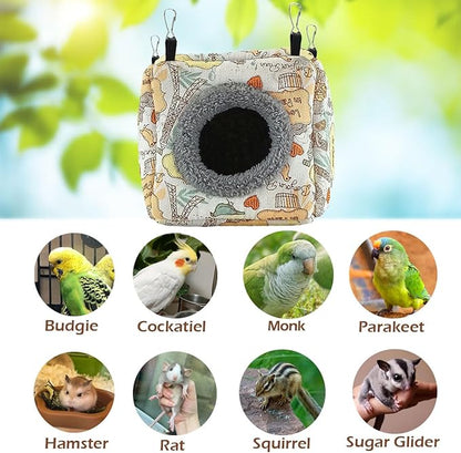 Bird Plush Nest Bed - Hanging Soft and Warm Hammock for Birds Parrot Parakeet Cockatiel Conure Hamster Rat Squirrels etc