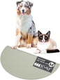 Should We Go - Waterproof Silicone Pet Food Mat - Non-Slip, Spill-Proof Feeding Mat for Floors, Raised Edge Design, Easy-to-Clean Pad for Dog & Cat Bowls, 21" Across x 10.5" Deep, Medium-Sage Green