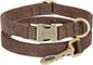 Genuine Leather Dog Collar - Adjustable Pet Collar with Quick Release Metal Buckle, Soft Skin Friendly Real Leather Collar for Small, Medium, Large Dogs (Dark Brown Collar + Rope, S：Fit 8-16" Neck)