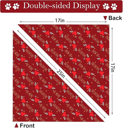 Heart Dog Bandana, 2 Pack Adjustable Holiday Party Birthday Pets Heart Bandana Triangle Bibs Cat Scarf Set