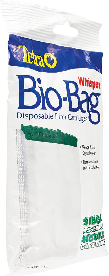 Tetra Whisper Bio-Bag Filter Aquarium Cartridges, Medium Filter for Freshwater and Marine Fish, Removes Odors and Discoloration, Ready to Use Medium Green Filter