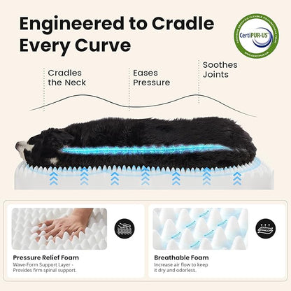 OhGeni Orthopedic Waterproof Dog Bed for Extra Large Dogs, Machine-Washable Removable Cover in Easy-Clean Fabric, High Density Foam & Easy-Carry Handle, Suitable for Crate, 47 inch (Brown)